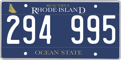 RI license plate 294995