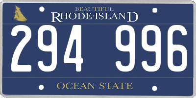 RI license plate 294996