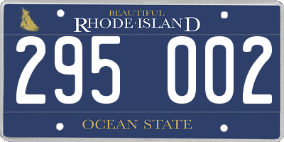 RI license plate 295002