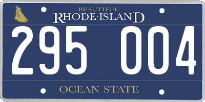 RI license plate 295004