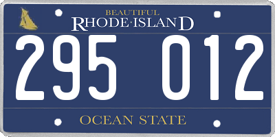 RI license plate 295012