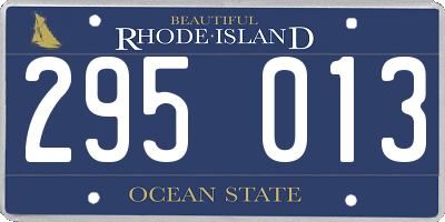 RI license plate 295013