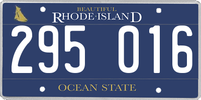 RI license plate 295016