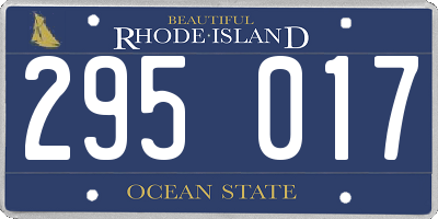RI license plate 295017