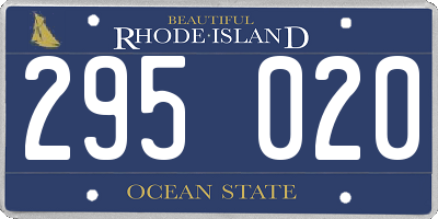 RI license plate 295020