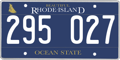 RI license plate 295027