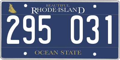 RI license plate 295031