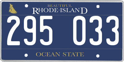 RI license plate 295033