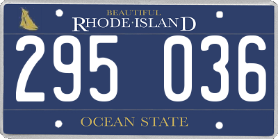 RI license plate 295036
