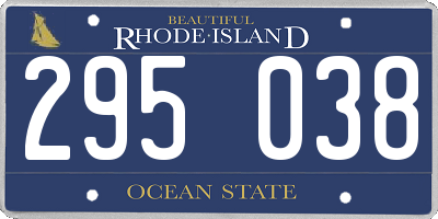 RI license plate 295038