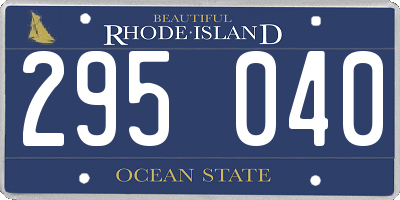 RI license plate 295040