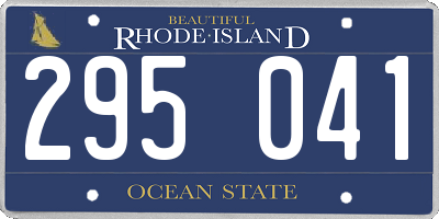 RI license plate 295041