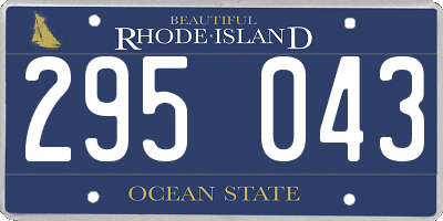 RI license plate 295043