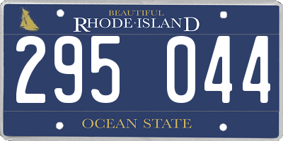 RI license plate 295044