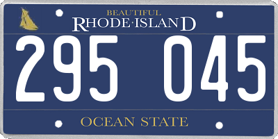 RI license plate 295045