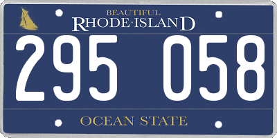RI license plate 295058