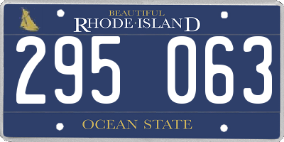 RI license plate 295063