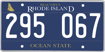 RI license plate 295067
