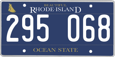 RI license plate 295068