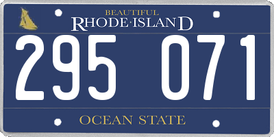 RI license plate 295071