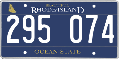 RI license plate 295074