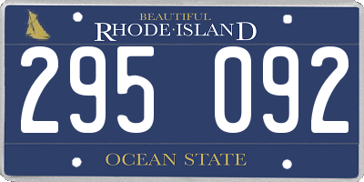RI license plate 295092