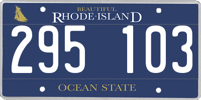 RI license plate 295103