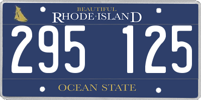 RI license plate 295125