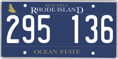 RI license plate 295136