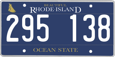 RI license plate 295138