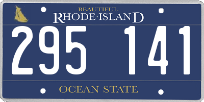 RI license plate 295141
