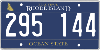 RI license plate 295144