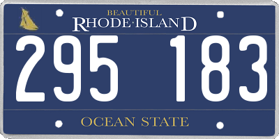 RI license plate 295183