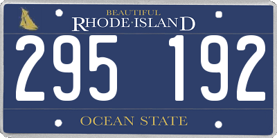 RI license plate 295192