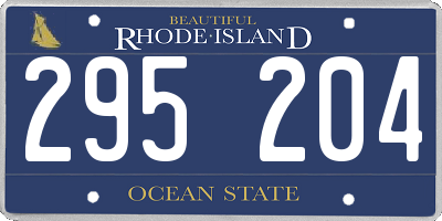 RI license plate 295204