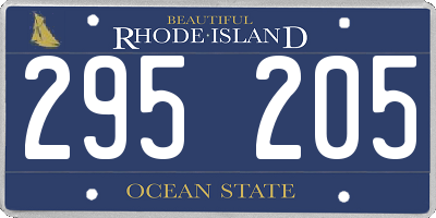 RI license plate 295205