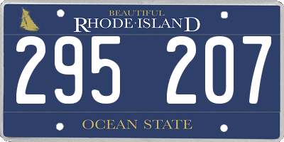 RI license plate 295207
