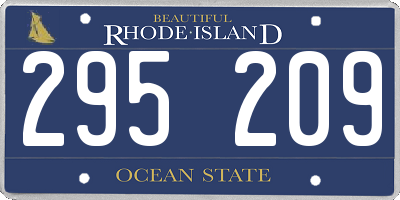 RI license plate 295209