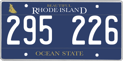 RI license plate 295226