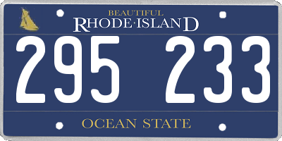 RI license plate 295233