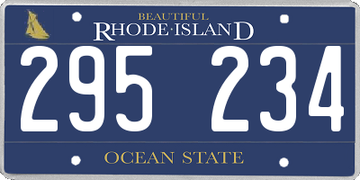 RI license plate 295234