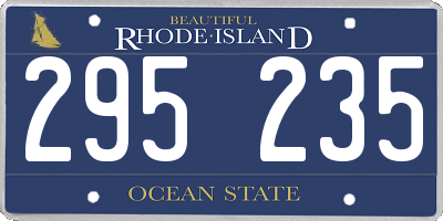 RI license plate 295235