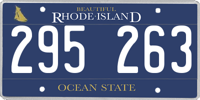 RI license plate 295263