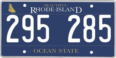 RI license plate 295285