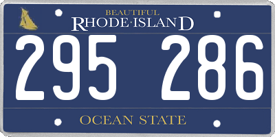 RI license plate 295286