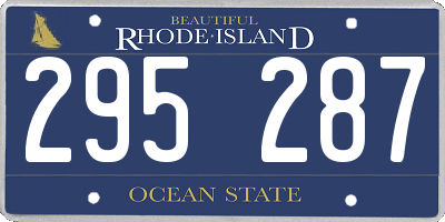 RI license plate 295287