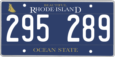 RI license plate 295289