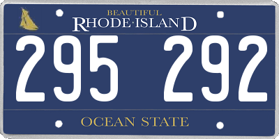 RI license plate 295292