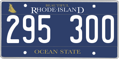 RI license plate 295300
