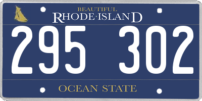 RI license plate 295302